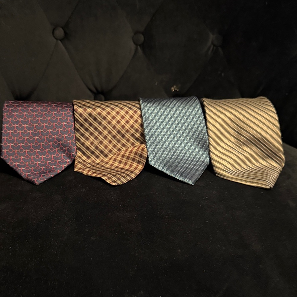 Club Room Men's Tie Set - Burgundy, Brown, Blue, Gold